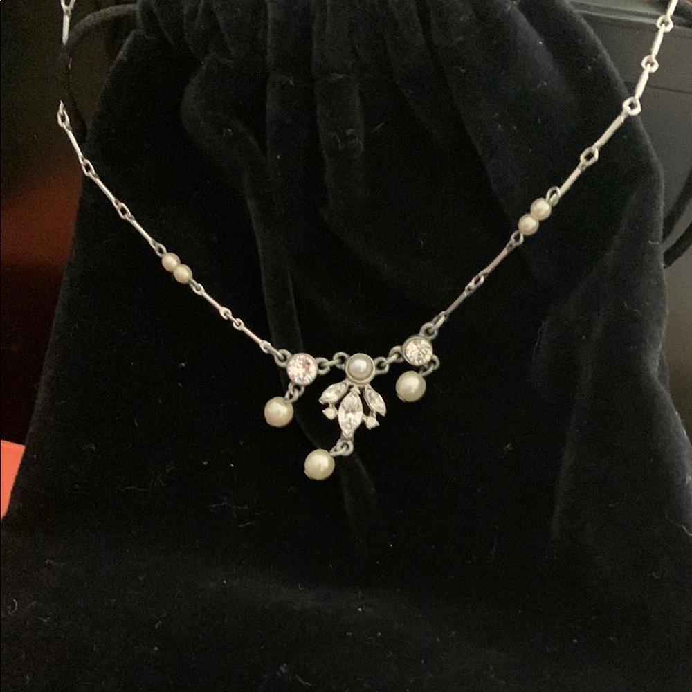 Ben-Amun Silver and White Gemstone Necklace
